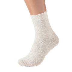 FlaxSox linen socks, side view, supports moisture control during outdoor activities.