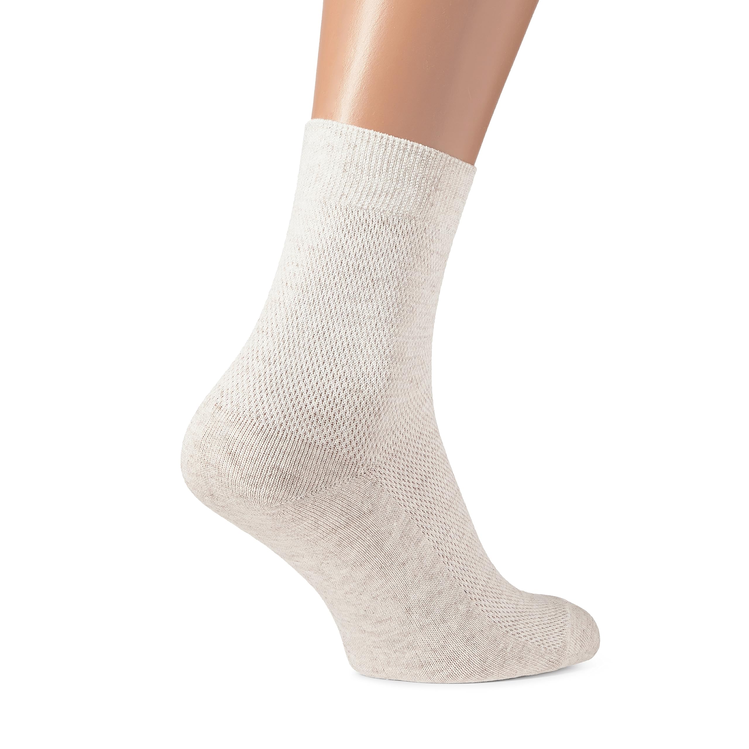 FlaxSox front view highlighting airy weave perfect for hiking and workouts.
