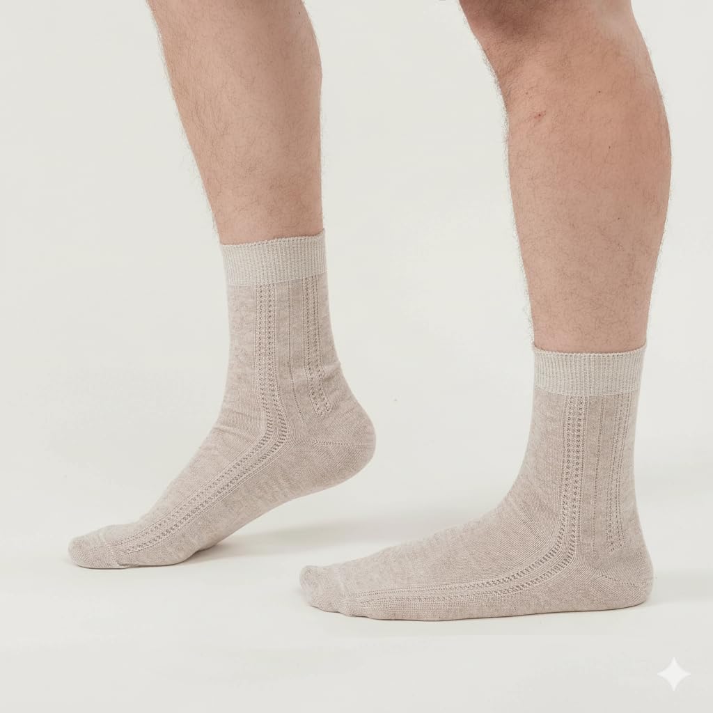 FlaxSox women's crew socks fiber closeup, organic linen texture you can feel.