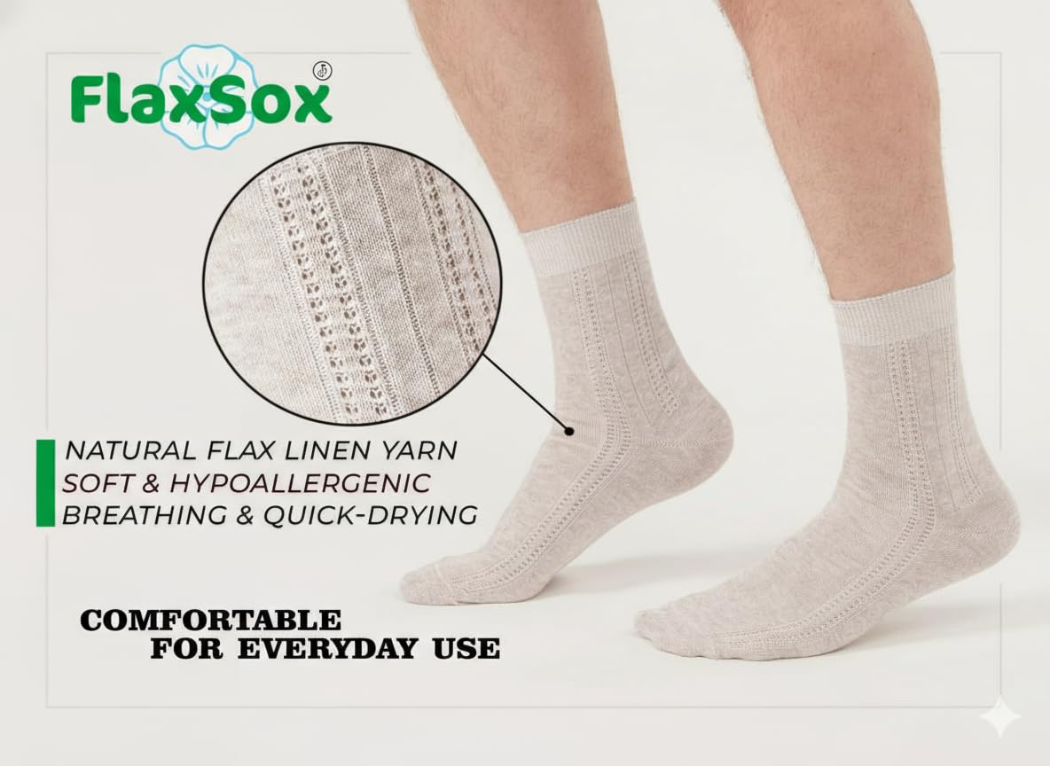 FlaxSox women's crew socks packaging, ready-to-wear everyday essentials.