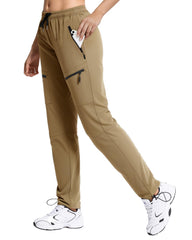 FLEFRM women's tall hiking pants quick-dry fabric closeup for on-trail moisture control