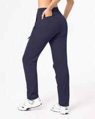 FLEFRM women's tall hiking pants water-resistant zipper pockets for secure storage.