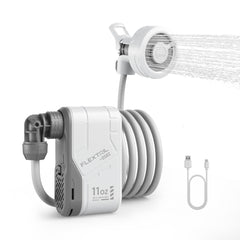 FLEXTAILGEAR MAX Shower compact-design image highlights ultra-light portability for camping.