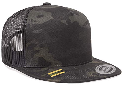 Flexfit YP Classics Multicam Trucker Hat fabric blend texture for comfort and durability