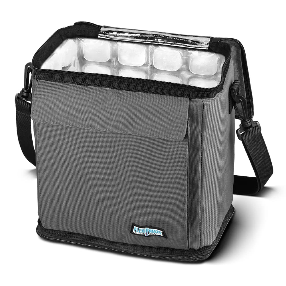 FlexiFreeze refreezable cooler folded for compact transport.