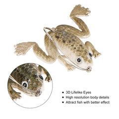 Flexman frogs lure details material closeup showing rubber body and stainless steel hook durability.