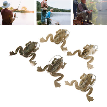 Flexman frogs lure packaged set shows convenient five-pack for versatile fly fishing.