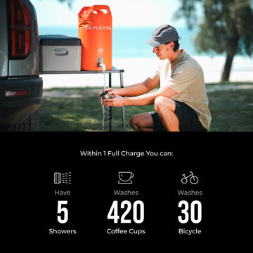 FLEXTAILGEAR complete outdoor shower kit for hassle-free hygiene