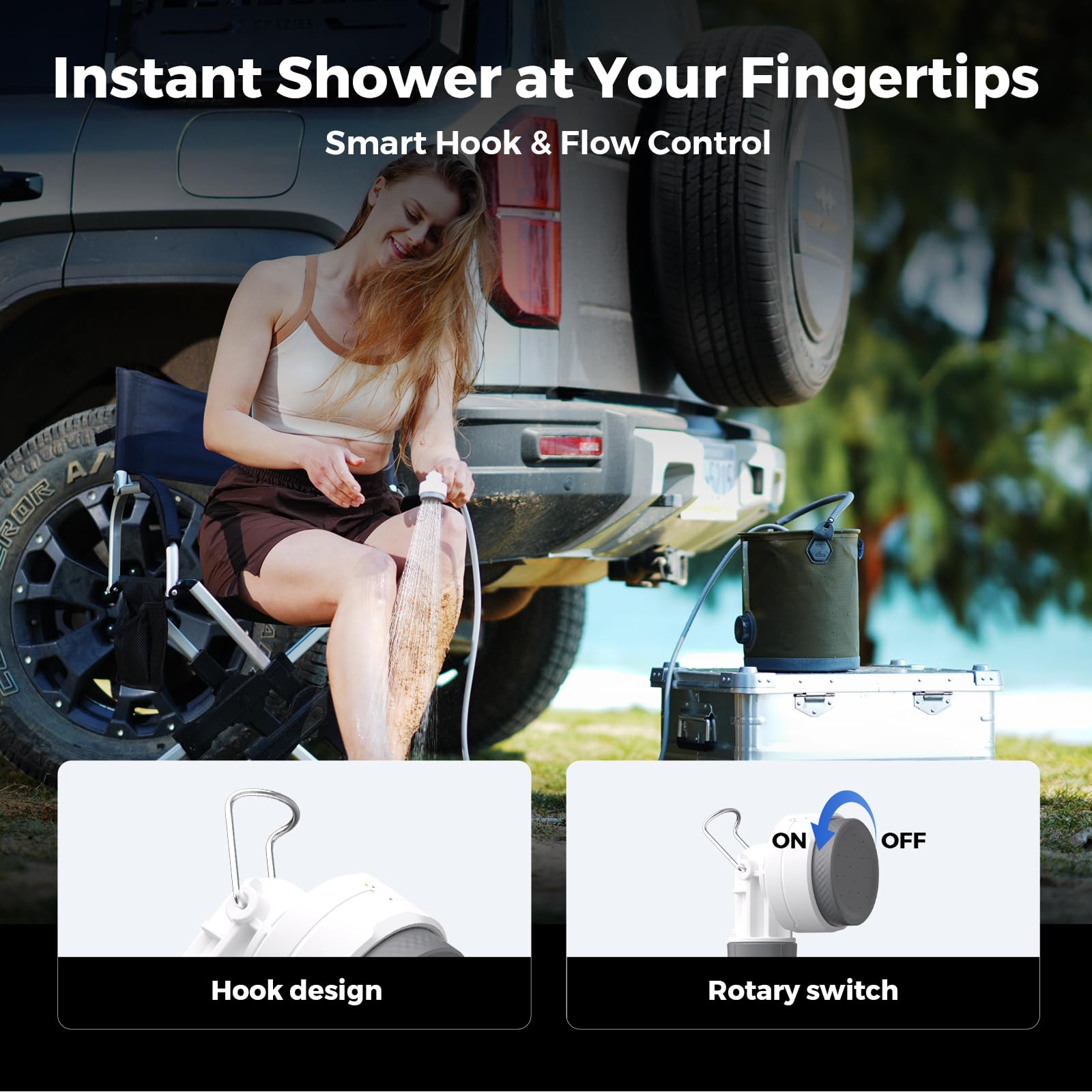 FLEXTAILGEAR Tiny Shower IPX7 waterproof design handles rain and splashes.