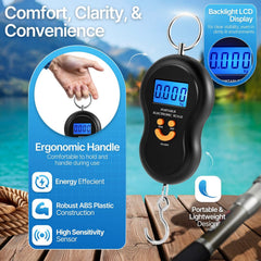 Digital weight readings for luggage or fishing scale