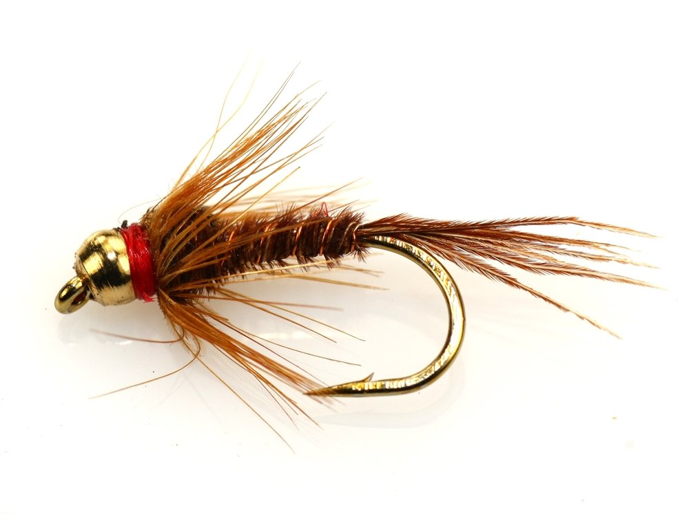 BH Pheasant Tail Trout Flies assortment in gold - 12 flies (3 each of sizes 12, 14, 16, 18)