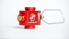 FlipFuel camping fuel transfer device front view; ready for backpacking fuel management.