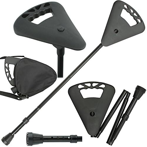 Flipstick Fold-Away Extended Black seat vertical offers stable support for standing.