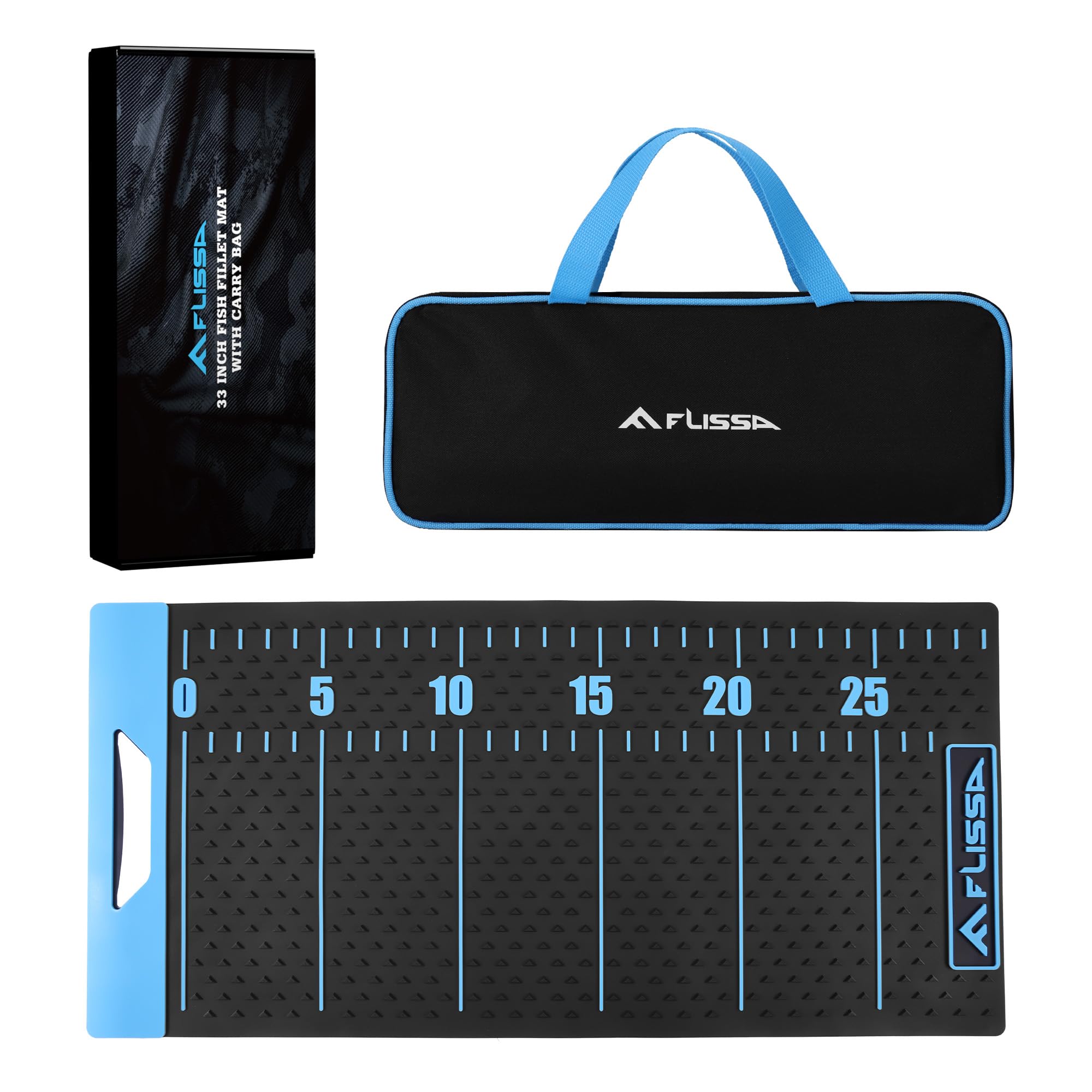 FLISSA 33-inch non-slip fish fillet mat on kitchen counter