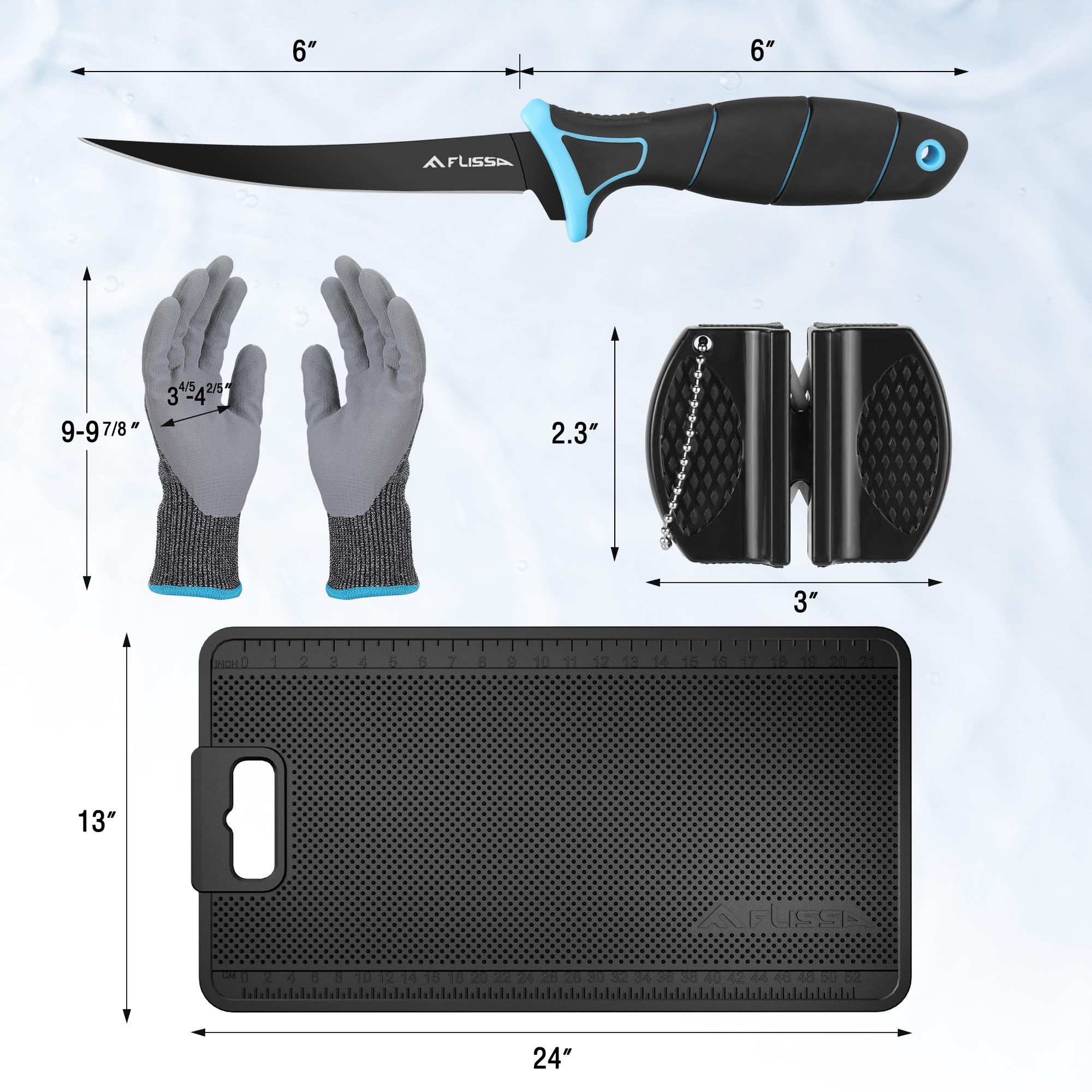 Non-slip 24x13 inch fish cleaning mat