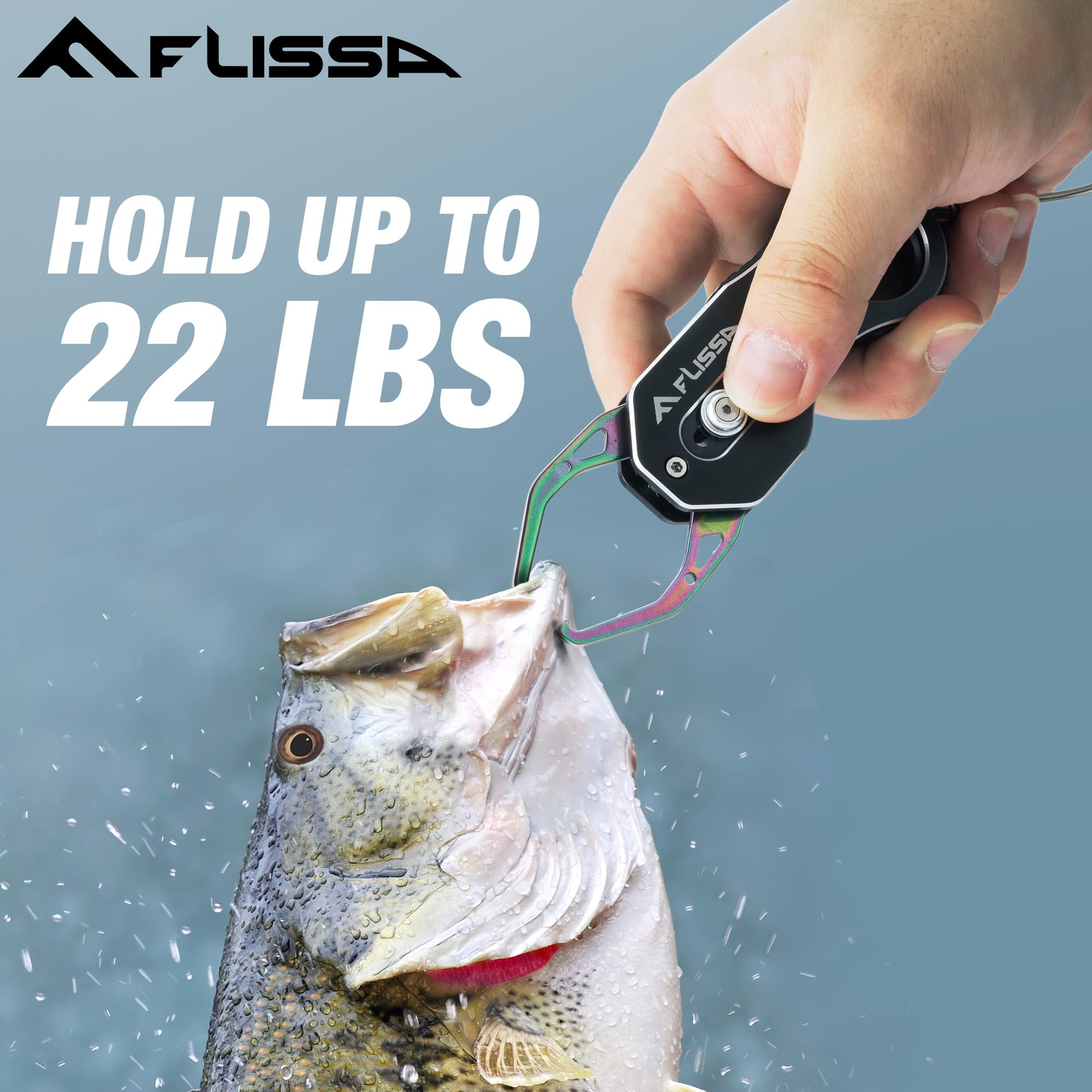 Close-up showing 22-lb capacity and strong grip