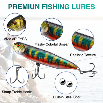 FLISSA top water lure - lure 2 in blue-silver color