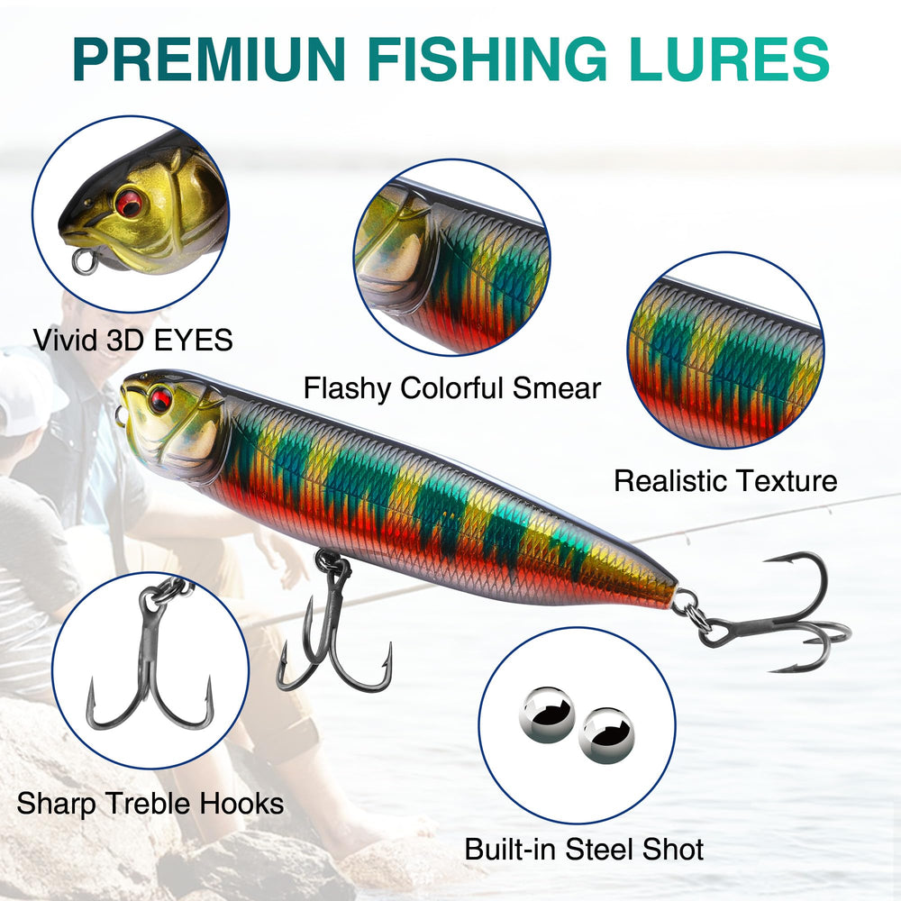 FLISSA top water lure - lure 2 in blue-silver color