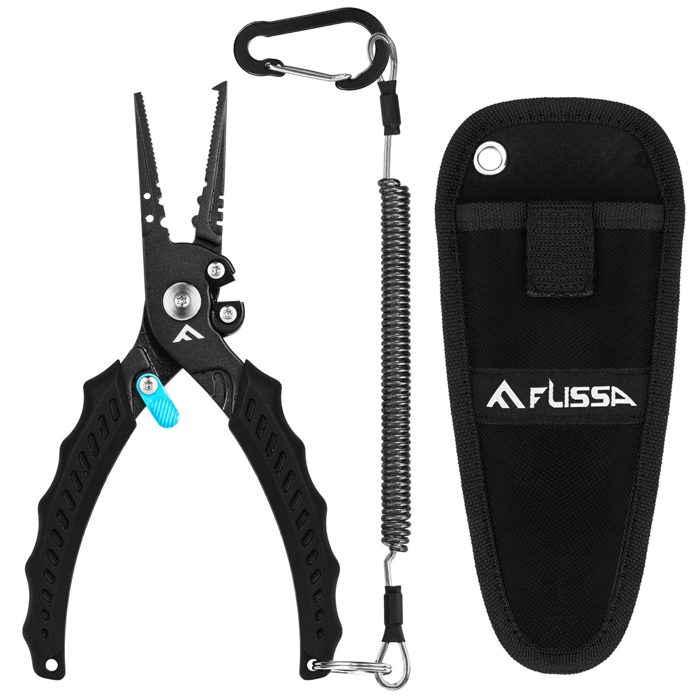 FLISSA 7-1/2 inch fishing pliers with safety lock and TPR handle