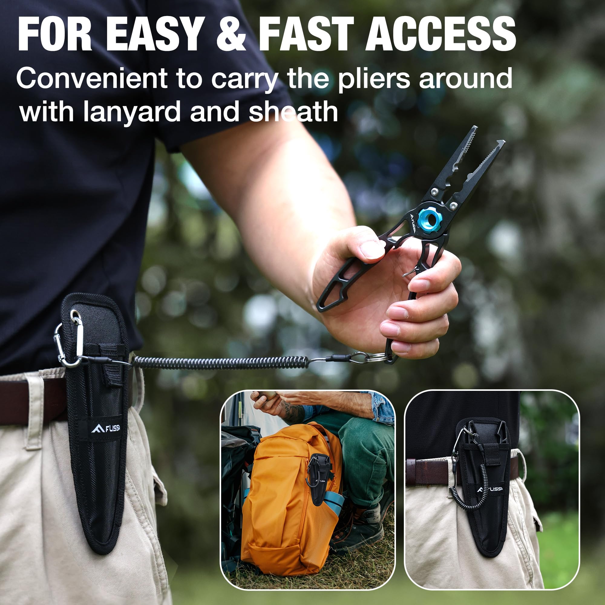 Compact lightweight design FLISSA fishing pliers