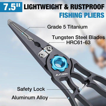 Aluminum handle and safety lock on FLISSA pliers