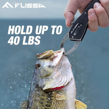 Close-up of FLISSA 7in fish lip grip showing 40 lb capacity