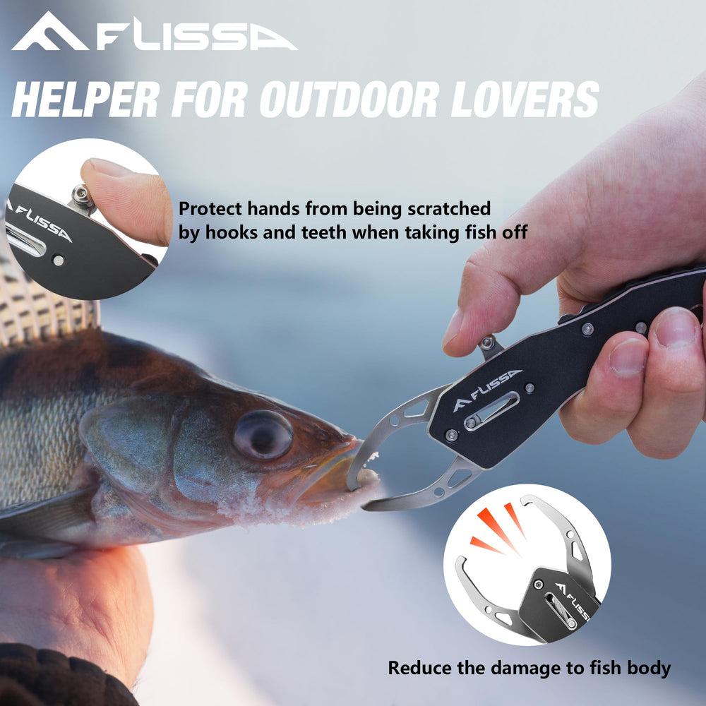 Flat-lip design demonstrates strong locking for fish grip