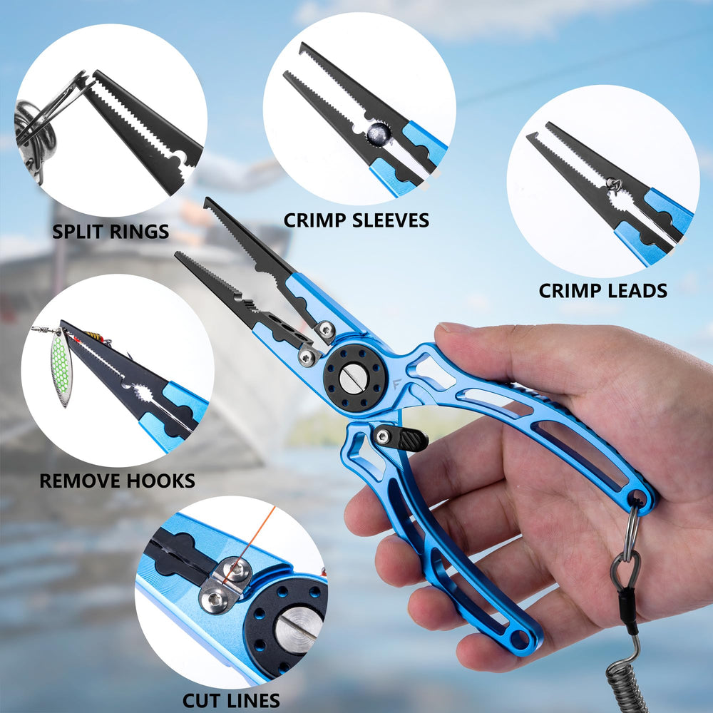 Aluminum saltwater-ready FLISSA fishing pliers