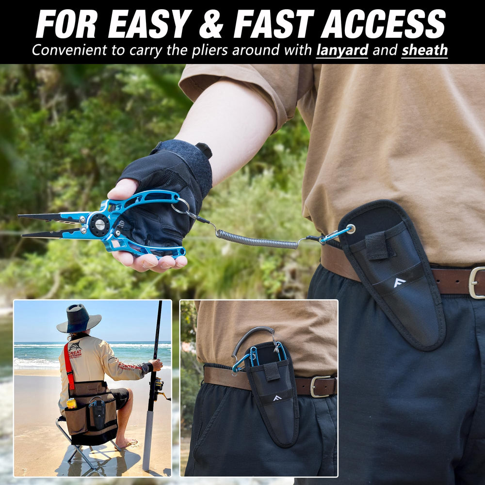 FLISSA 8-inch fishing pliers in use on a fish