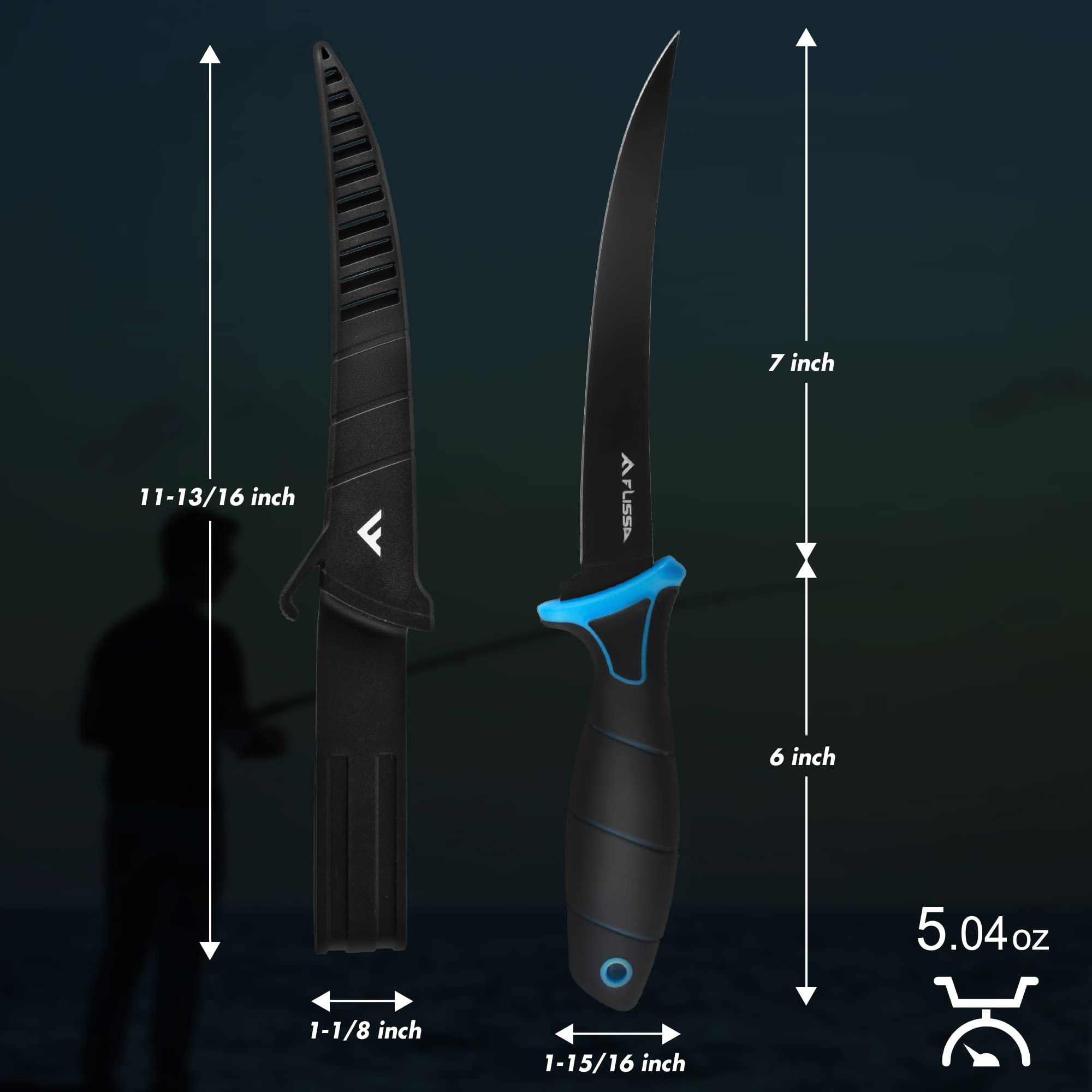 Ergonomic non-slip handle on FLISSA fillet knife