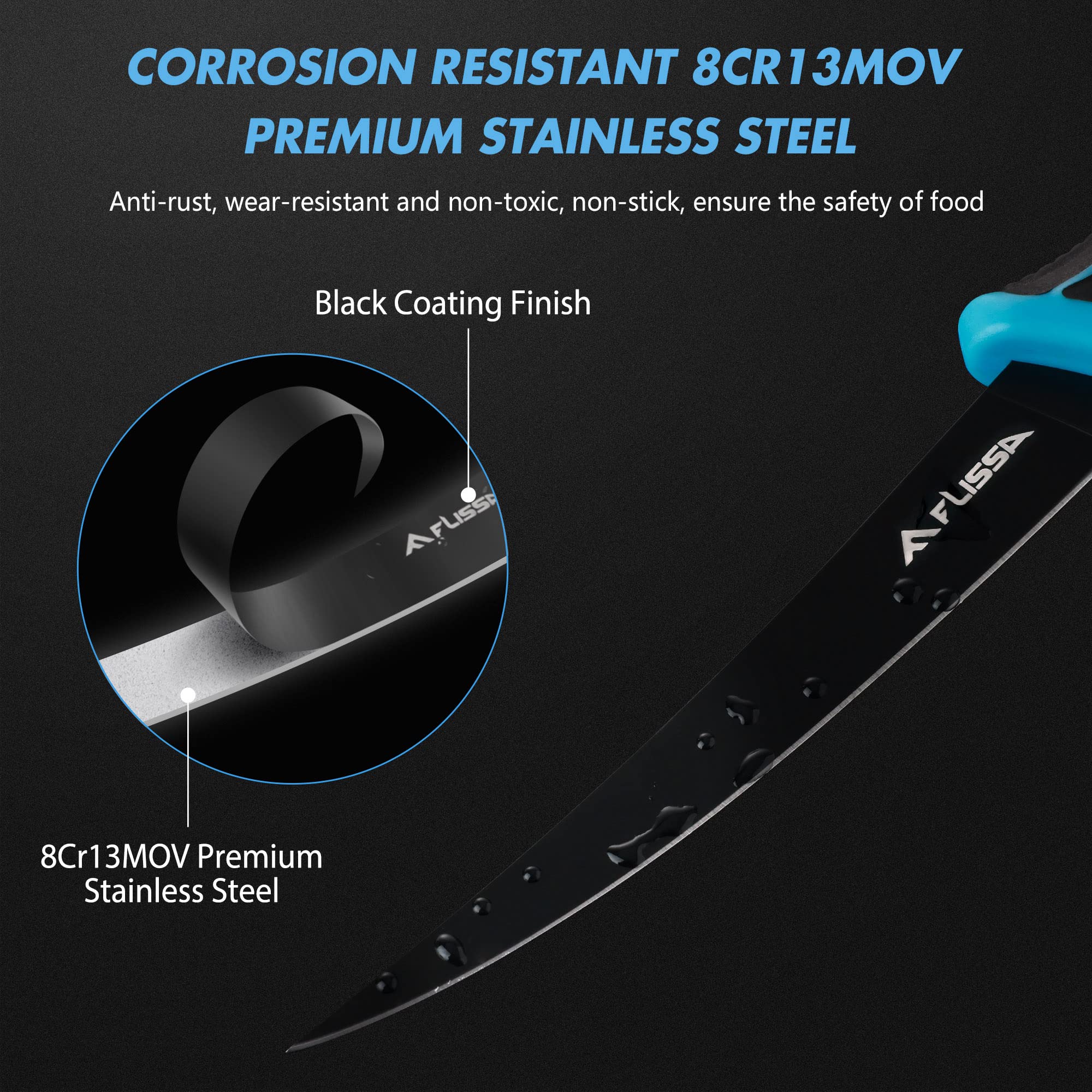 FLISSA knife suitable for fresh or saltwater fishing