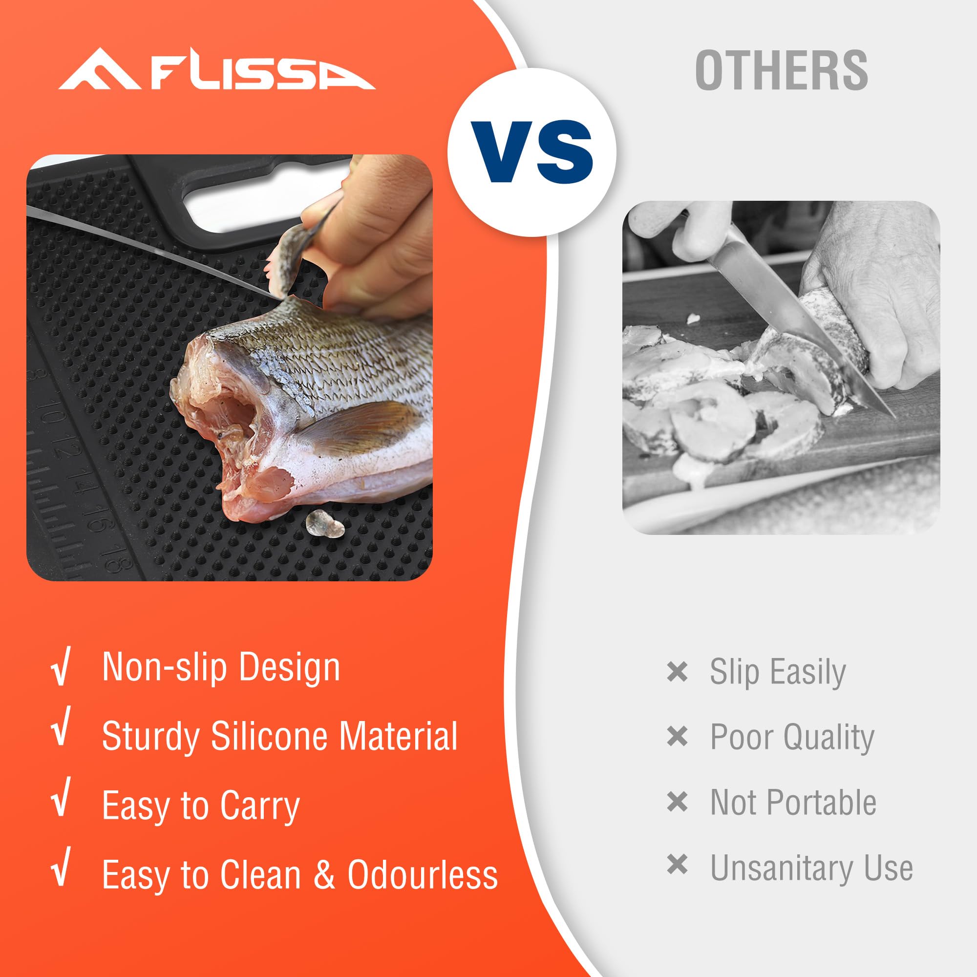 Foldable/roll-up FLISSA fish mat with storage handle