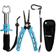 FLISSA fishing pliers and fish gripper with sheath