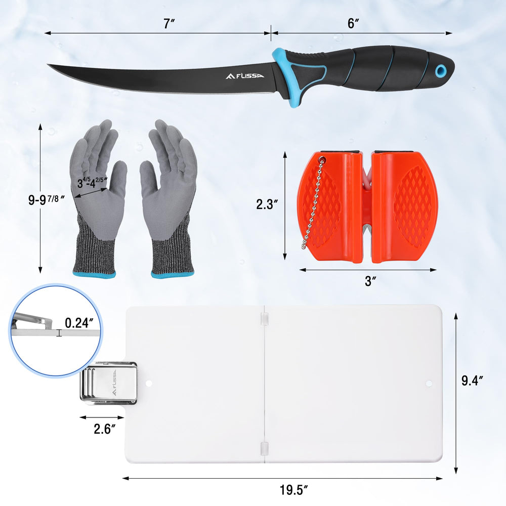 Foldable fish fillet board with clamp