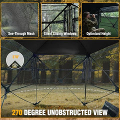 FLISSA hunting blind dual-doors enhance access with gear reducing clutter