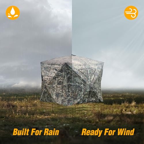 FLISSA hunting blind easy setup with pop-up design and backpack bag for portability