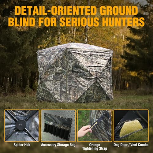 FLISSA hunting blind spacious interior supports comfortable sit-time for friends or family