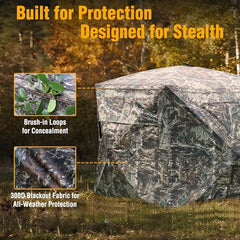 FLISSA hunting blind camouflage pattern blends with surroundings for natural concealment