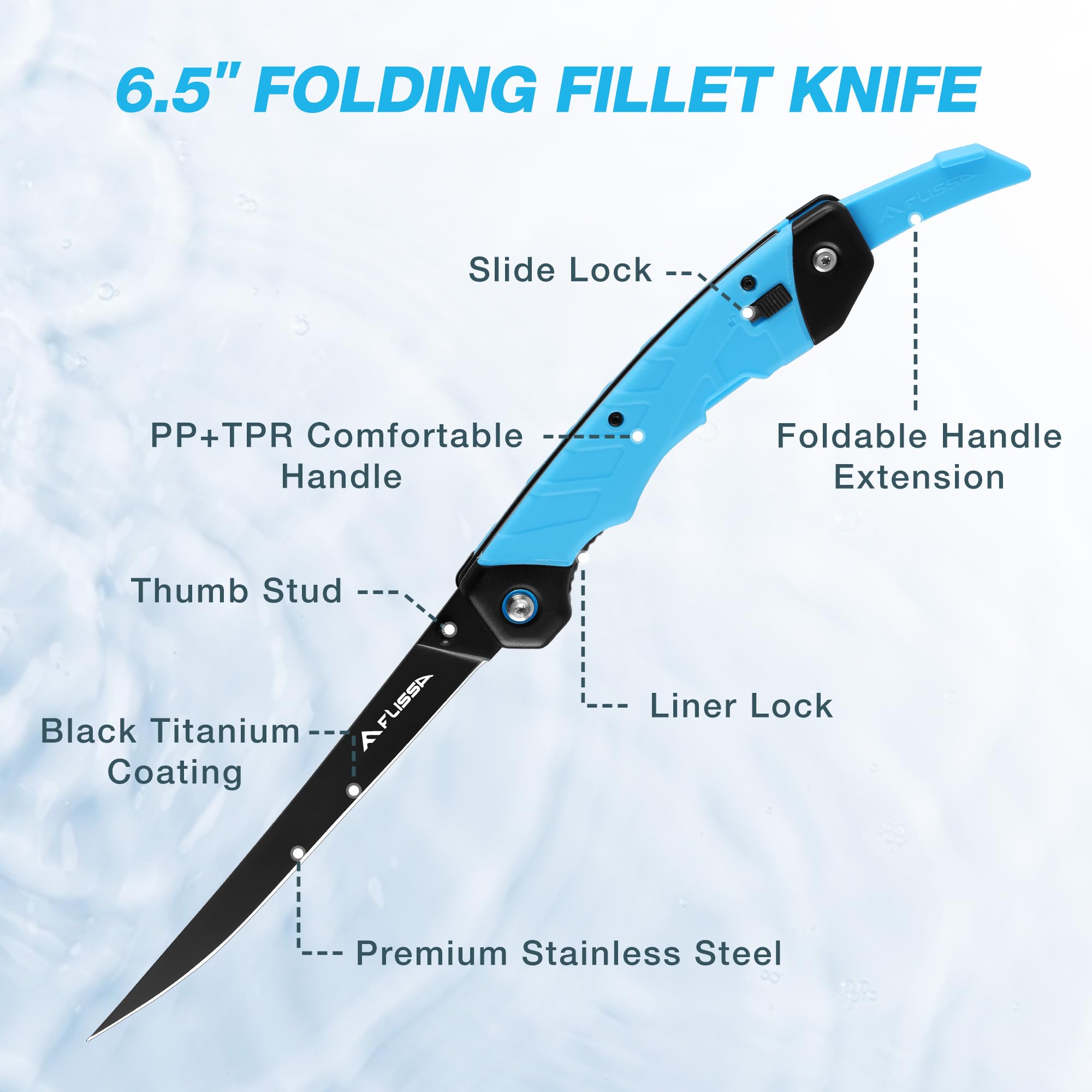 Close-up of razor-sharp stainless blade with black titanium coating
