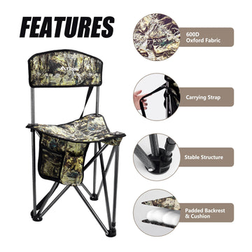 FLISSA tripod hunting chair carry strap facilitates hands-free transport