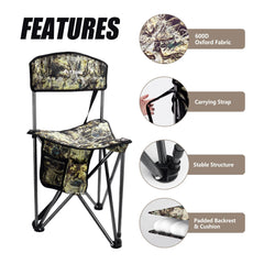 FLISSA tripod hunting chair carry strap facilitates hands-free transport