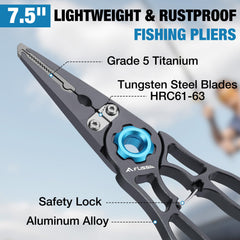 Tungsten carbide line cutters on FLISSA pliers