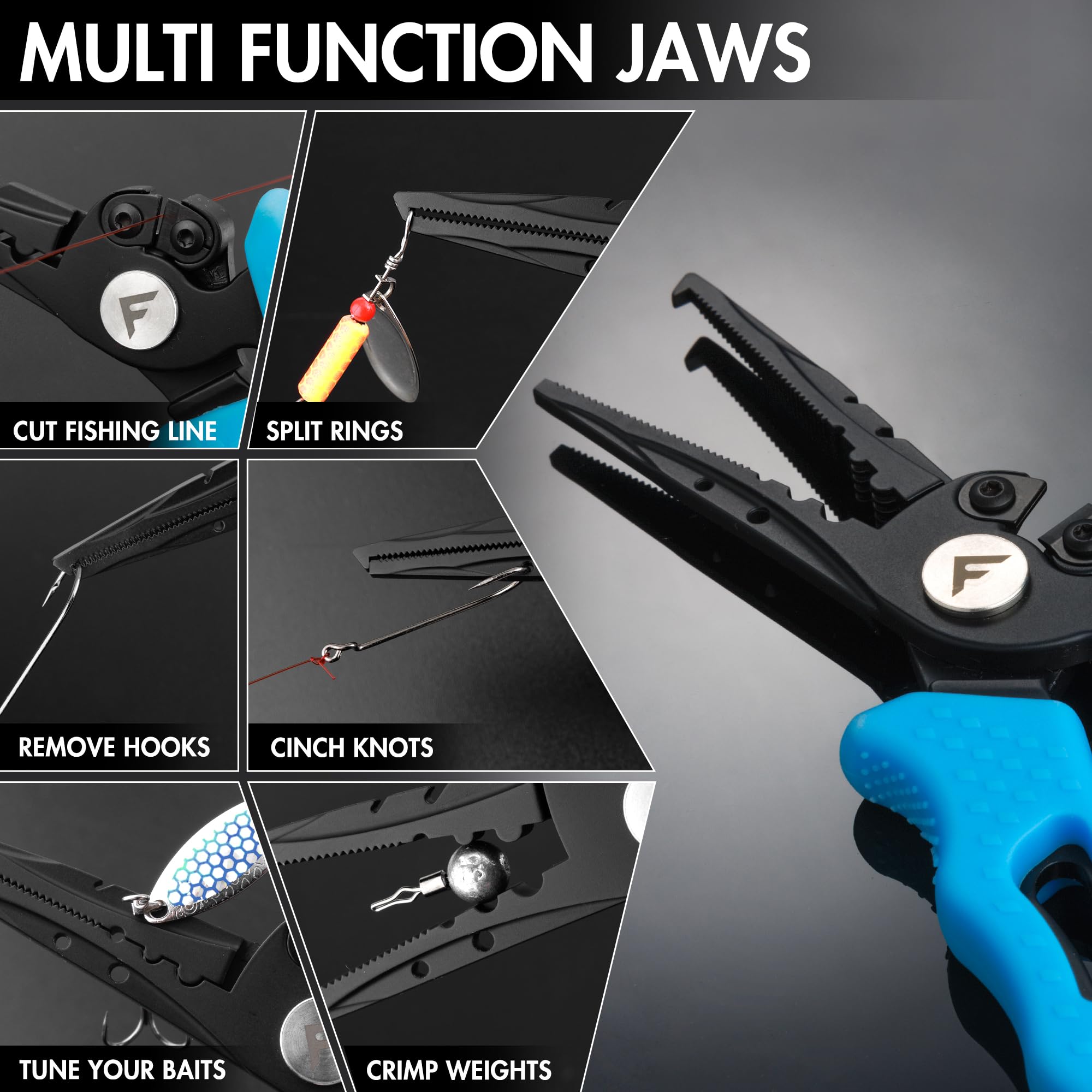 Pliers performing line cutting and split ring operation