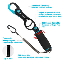 Gun-type hook remover with spring-loaded handle for single-handed use