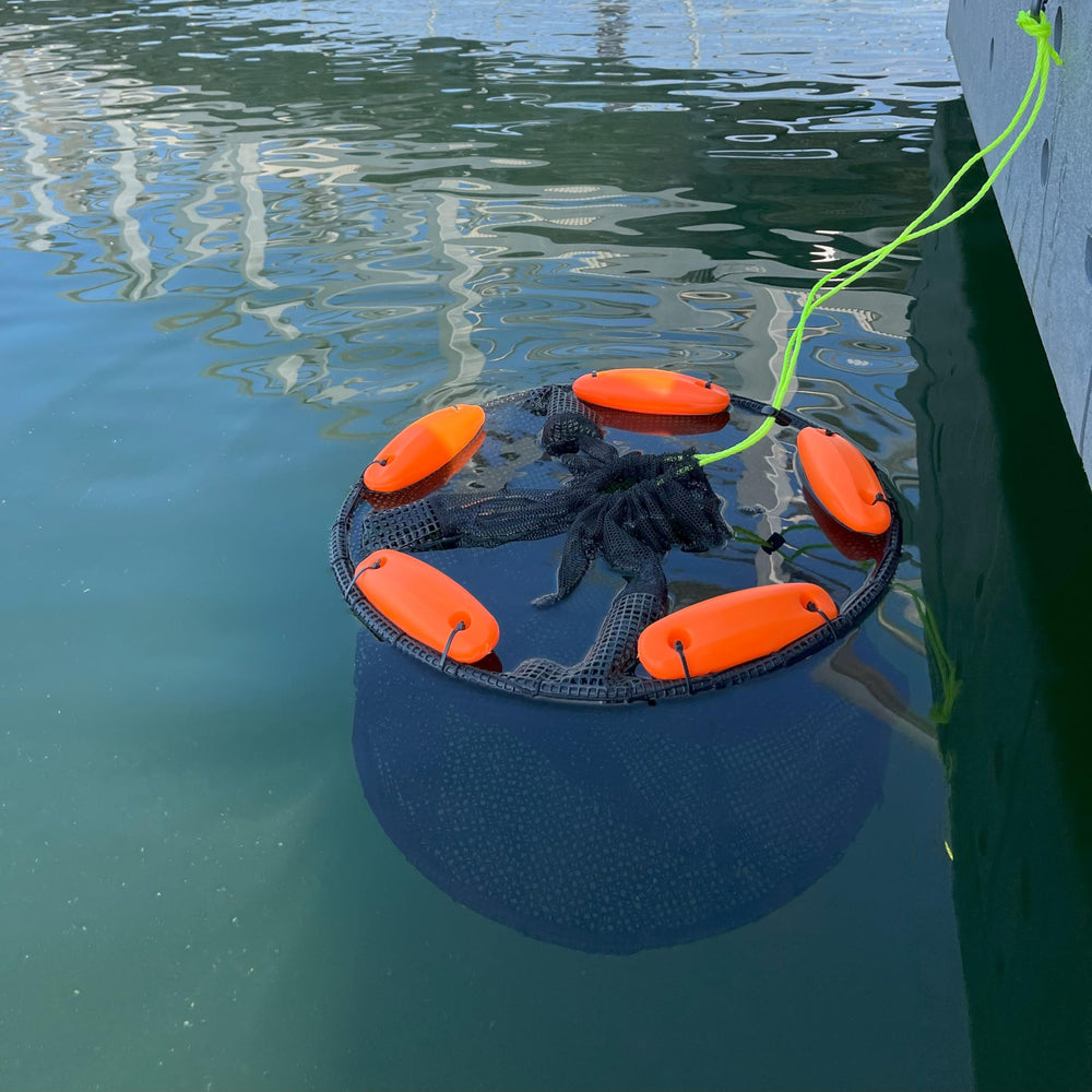 Basket folded flat for easy transport and storage