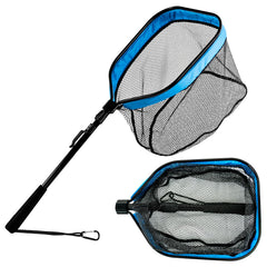 Floating fishing net with fixed handle for kayak and boat