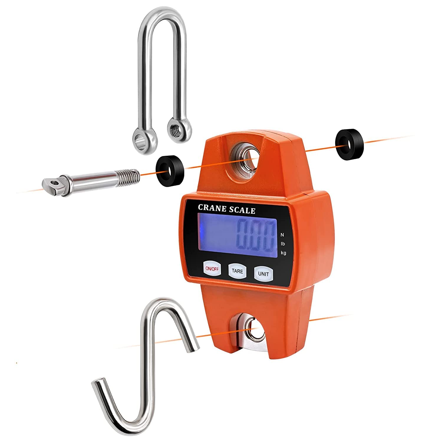 Portable scale shown in a compact form suitable for backpacks