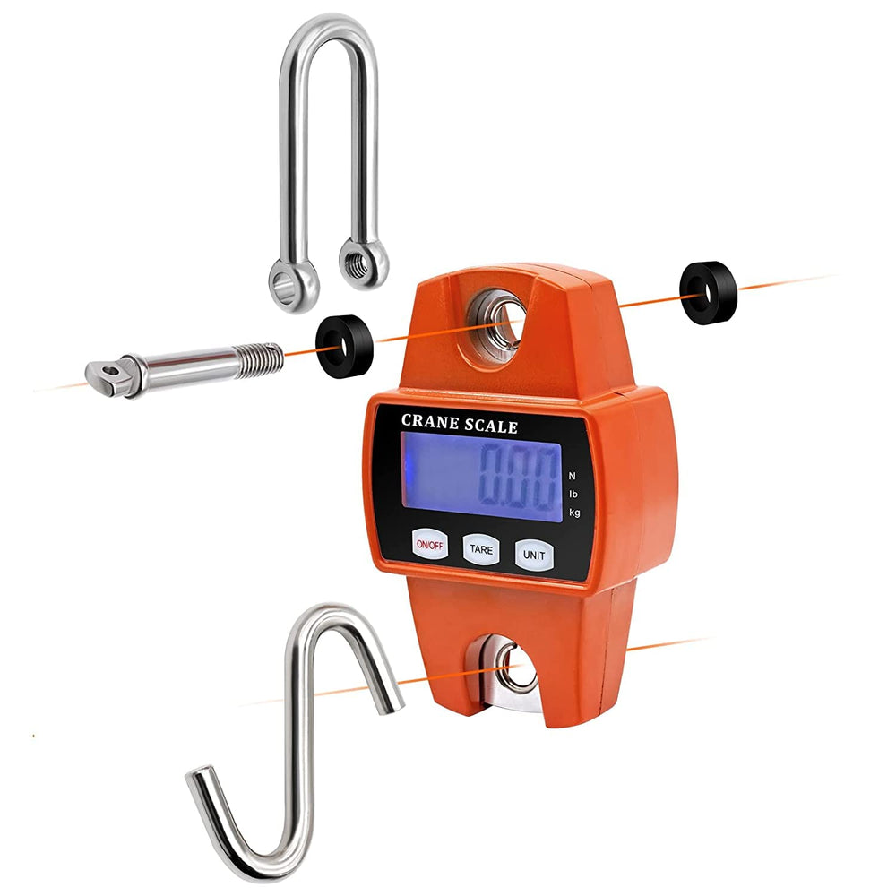 Portable scale shown in a compact form suitable for backpacks