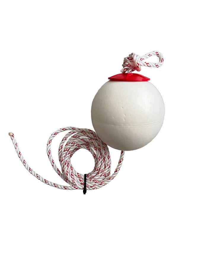 Florida Trophy Fishing 6-inch PVC buoy for trap marking with 15 ft sinking rope; includes stopper and ready-to-use system