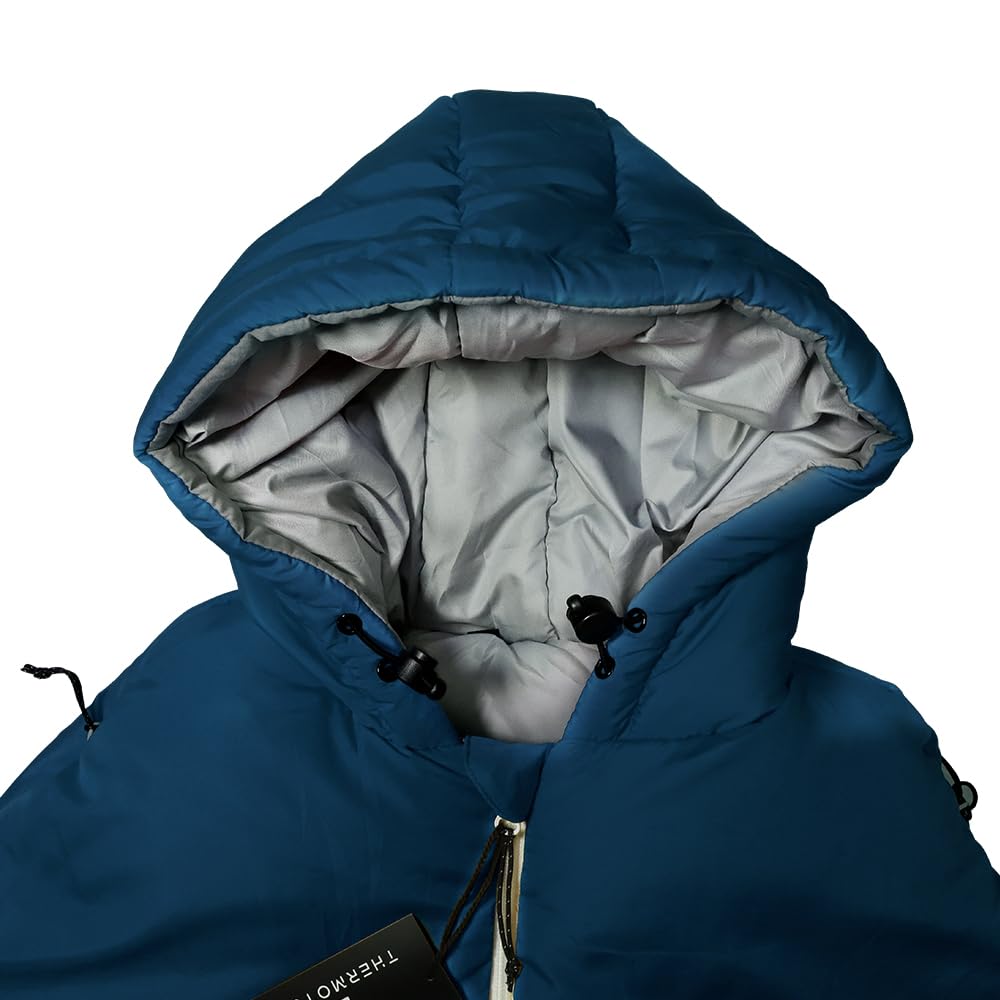 Flourish Thermotuff sleeping bag with pockets shown in outdoor setup